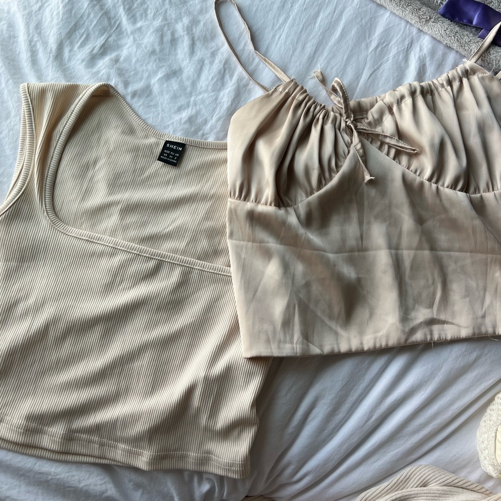 Two champagne SHEIN tops size small